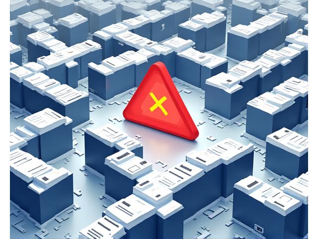 Illustration des risques de non-conformité, un labyrinthe de formulaires et de pièges administratifs avec un symbole d'alerte rouge