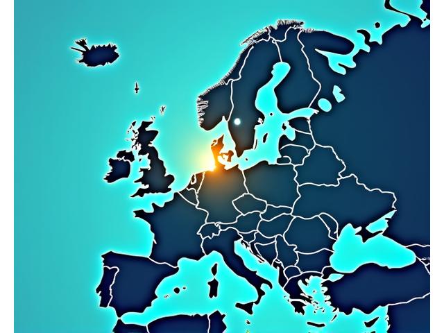 Dessin stylisé de la carte de l'Europe avec des flèches montrant des connexions entre pays