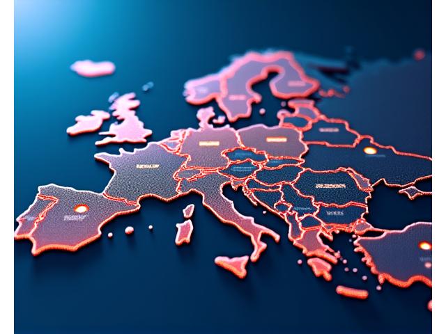 Carte interactive de l'Europe avec des flèches symbolisant les flux de financement et des logos de programmes européens.